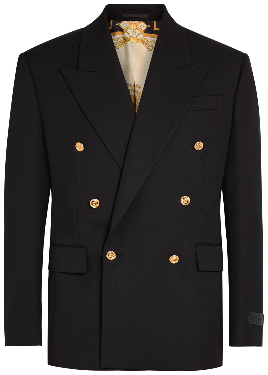 VERSACE Double-breasted wool blazer | Harvey Nichols
