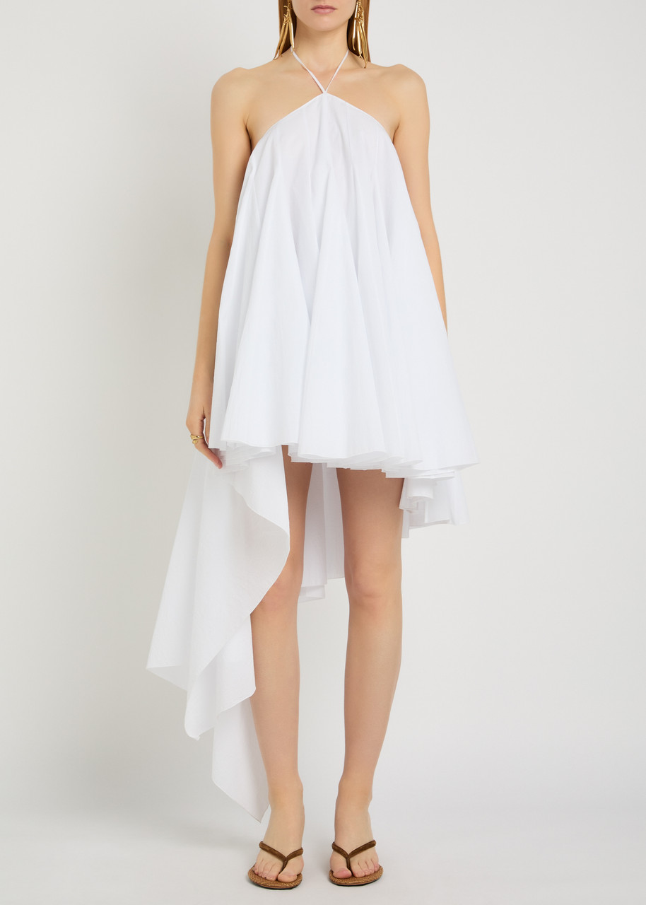 jacquemus asymmetric mini dress Saudade Asymmetric Draped Woven Mini Dress by JACQUEMUS