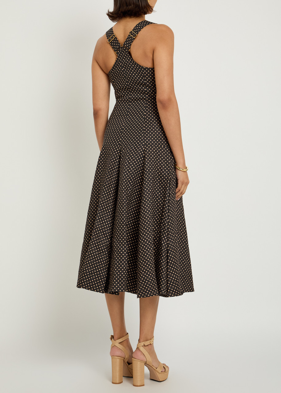 ZIMMERMANN Luna polka-dot linen midi dress | Harvey Nichols ZIMMERMANN Luna polka-dot linen midi dress | Harvey Nichols