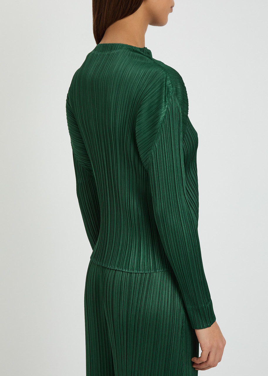 PLEATS PLEASE ISSEY MIYAKE Pleated mock-neck woven top | Harvey