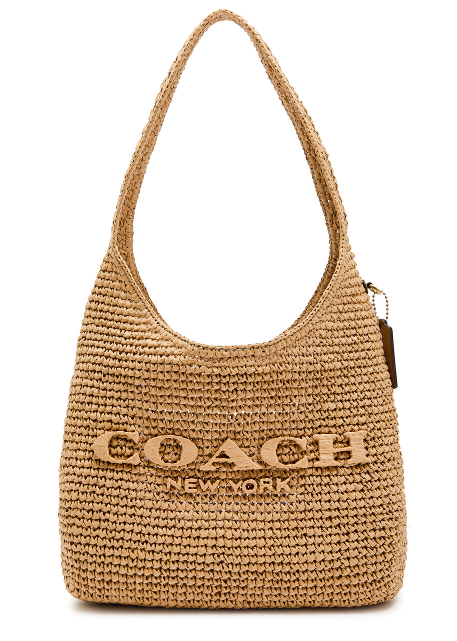 【極美品】 COACH ショルダーバッグ ベージュ ラフィア shoulder COACH Brooklyn 28 raffia shoulder bag | Harvey Nichols