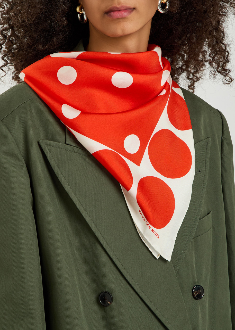 DRIES VAN NOTEN Patterned silk scarf | Harvey Nichols