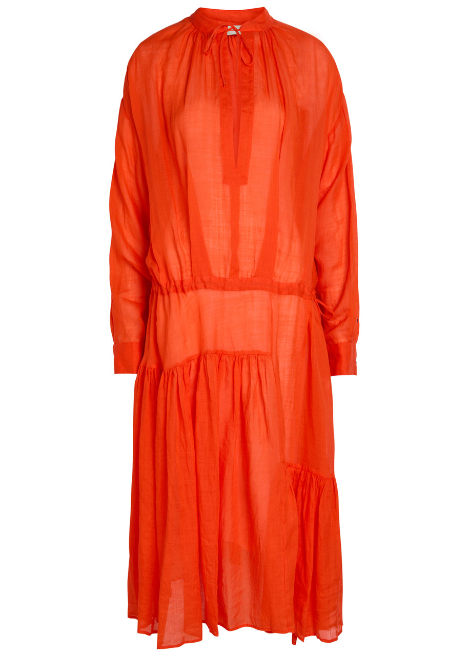 DRIES VAN NOTEN Denvo tiered ramie shirt dress | Harvey Nichols