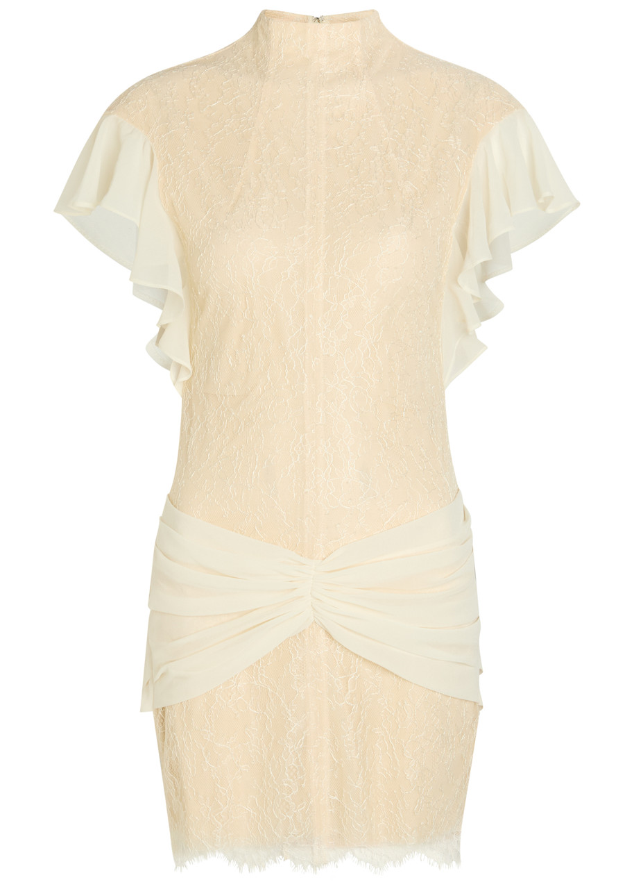 DE LA VALI Noor ruffled lace mini dress | Harvey Nichols