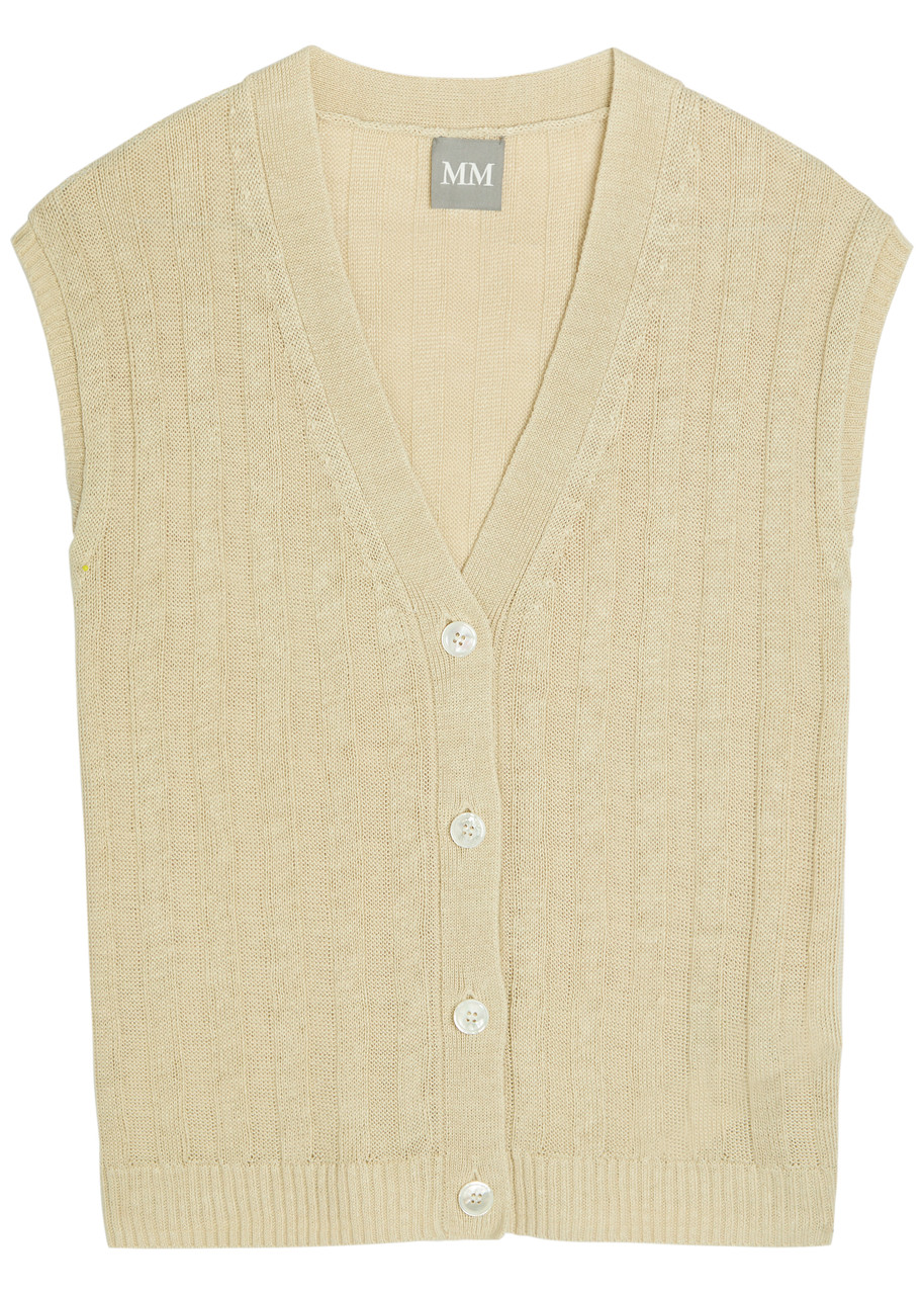 MM Ranghi V-neck fine-knit linen vest | Harvey Nichols
