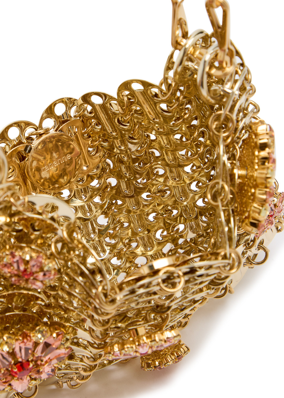 RABANNE 1969 Nano embellished metal disc shoulder bag | Harvey Nichols