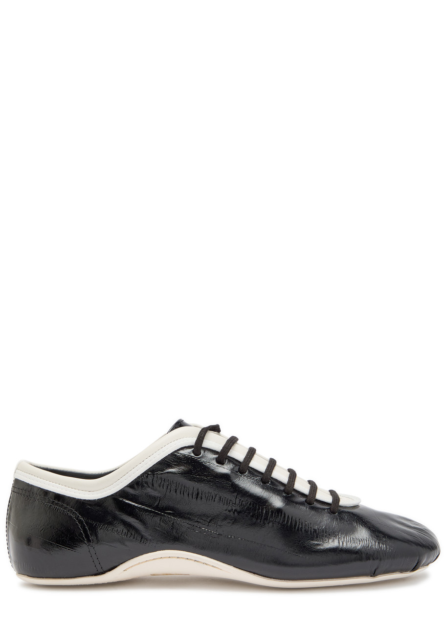 DRIES VAN NOTEN Crinkled leather sneakers | Harvey Nichols