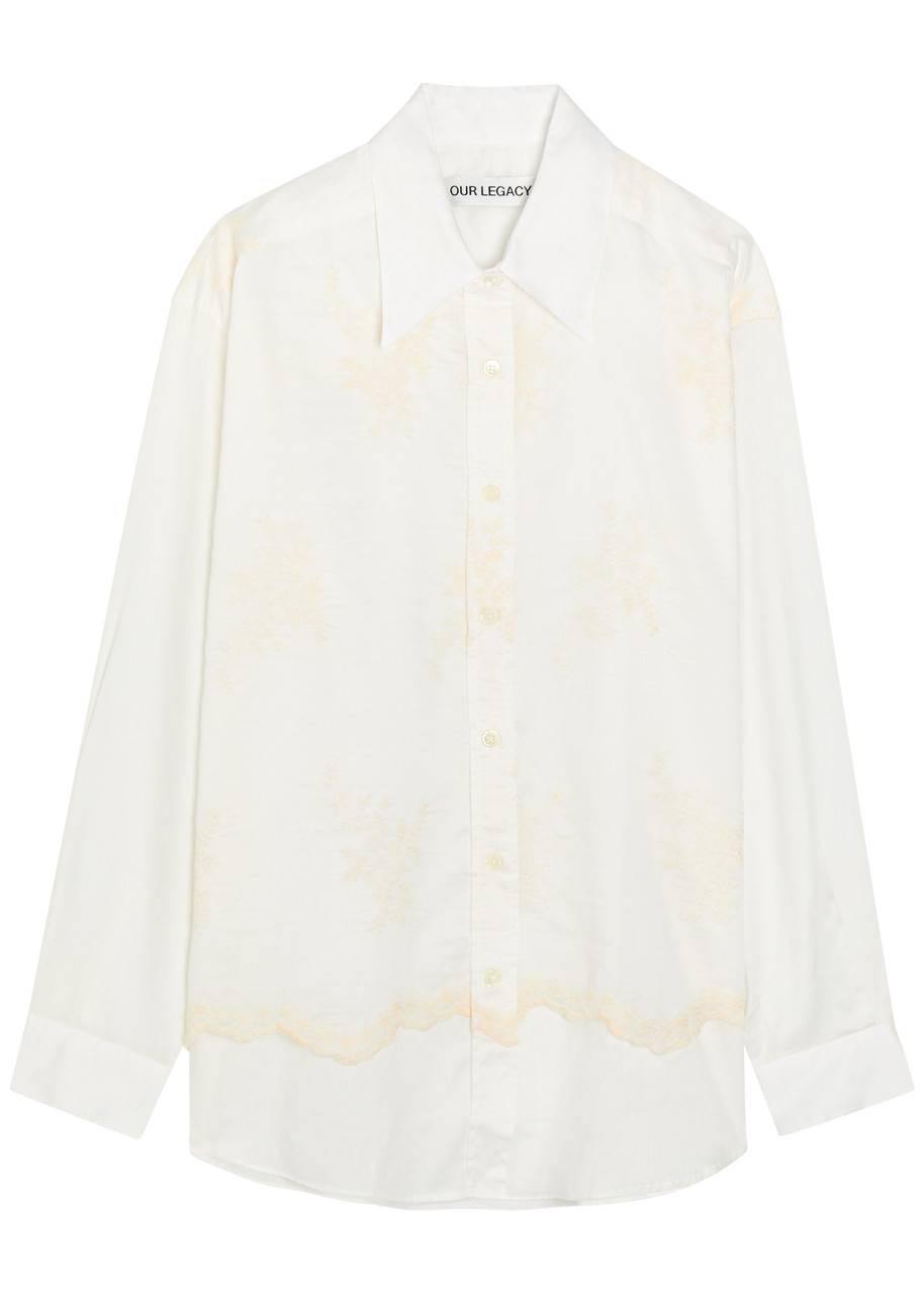 OUR LEGACY Precious embroidered cotton-poplin shirt | Harvey Nichols