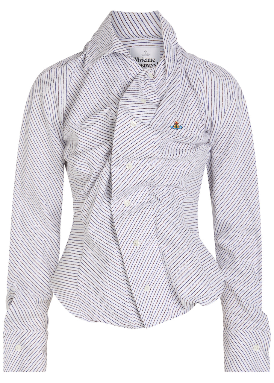 VIVIENNE WESTWOOD Drunken striped gathered bouclé shirt | Harvey