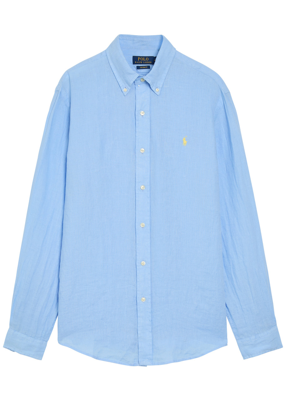 POLO RALPH LAUREN Logo-embroidered linen shirt | Harvey Nichols