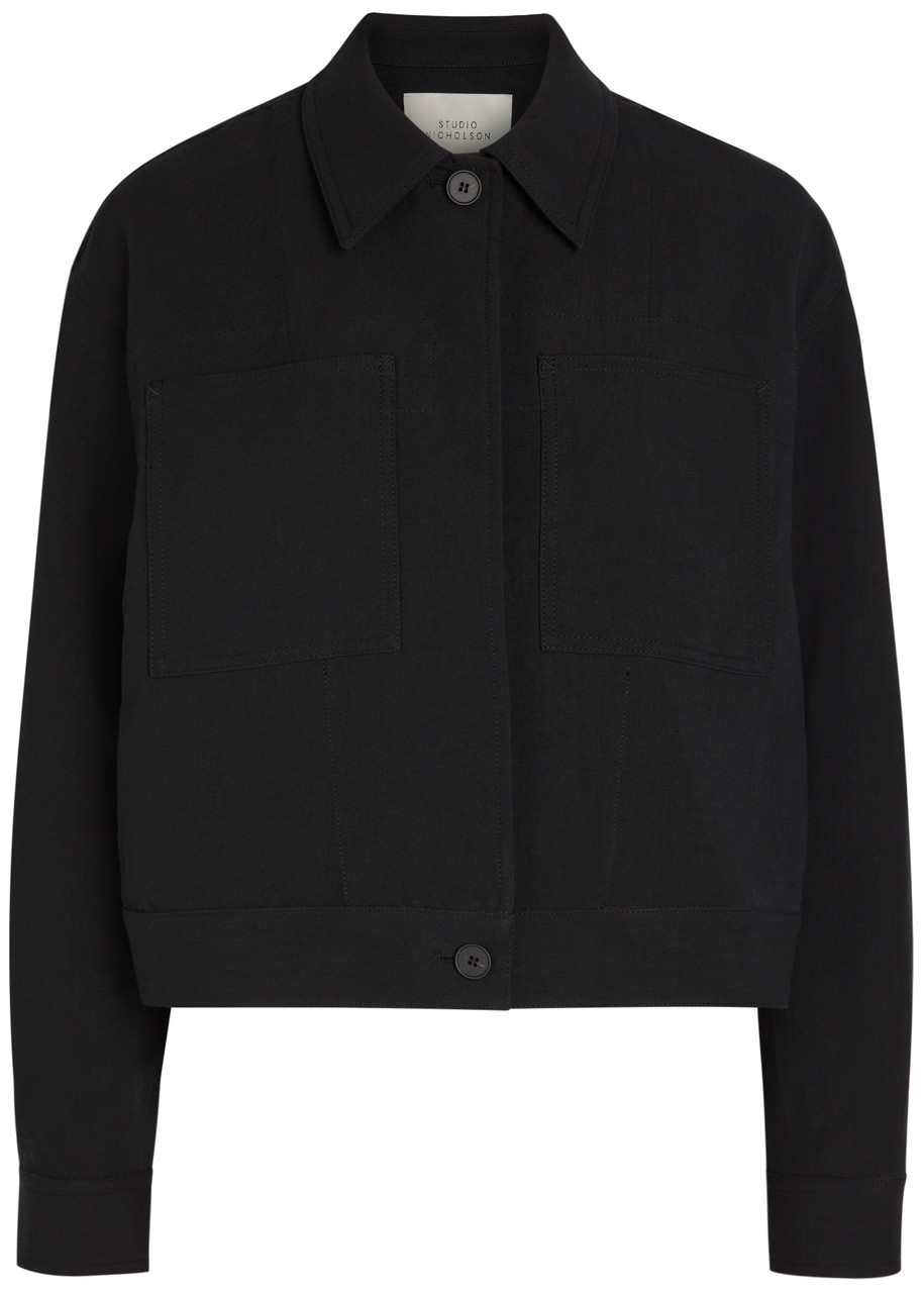STUDIO NICHOLSON Casual cotton and linen-blend jacket | Harvey Nichols STUDIO NICHOLSON Casual cotton and linen-blend jacket | Harvey Nichols