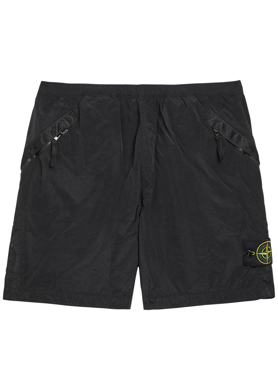 STONE ISLAND Logo crinkled nylon shorts | Harvey Nichols