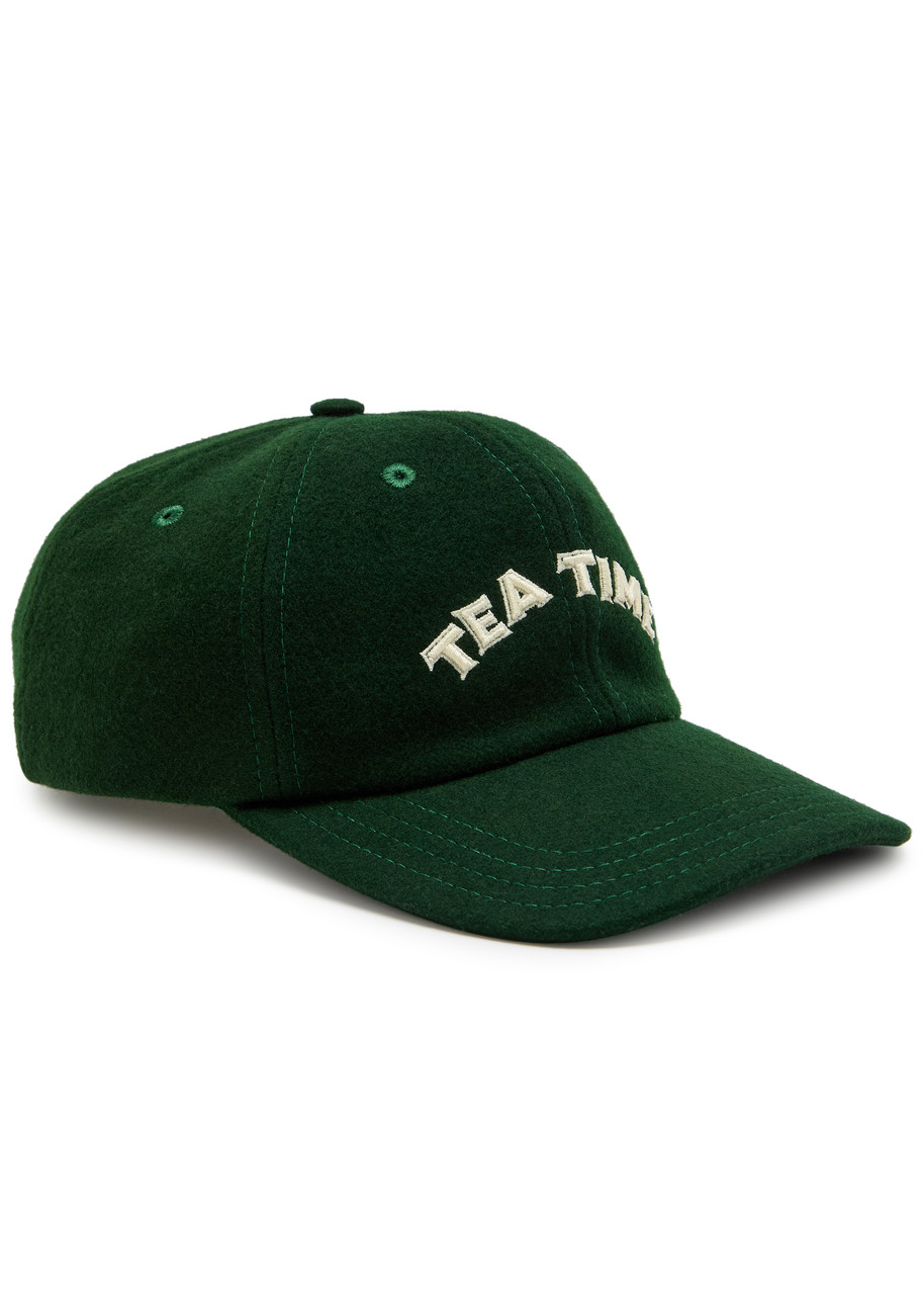 DRAKE'S Tea Time appliquéd merino wool cap | Harvey Nichols