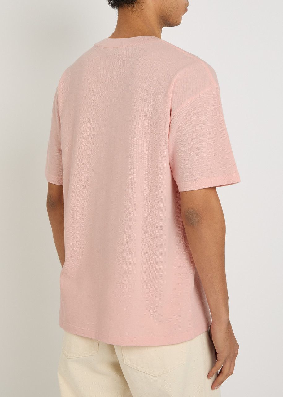 SAINT LAURENT Logo-embroidered piqué cotton-blend T-shirt | Harvey