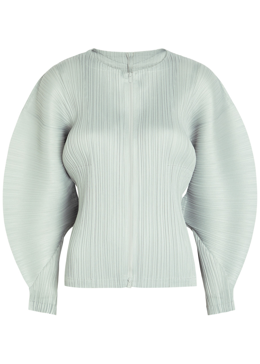 PLEATS PLEASE ISSEY MIYAKE Pleated zip-through woven top | Harvey