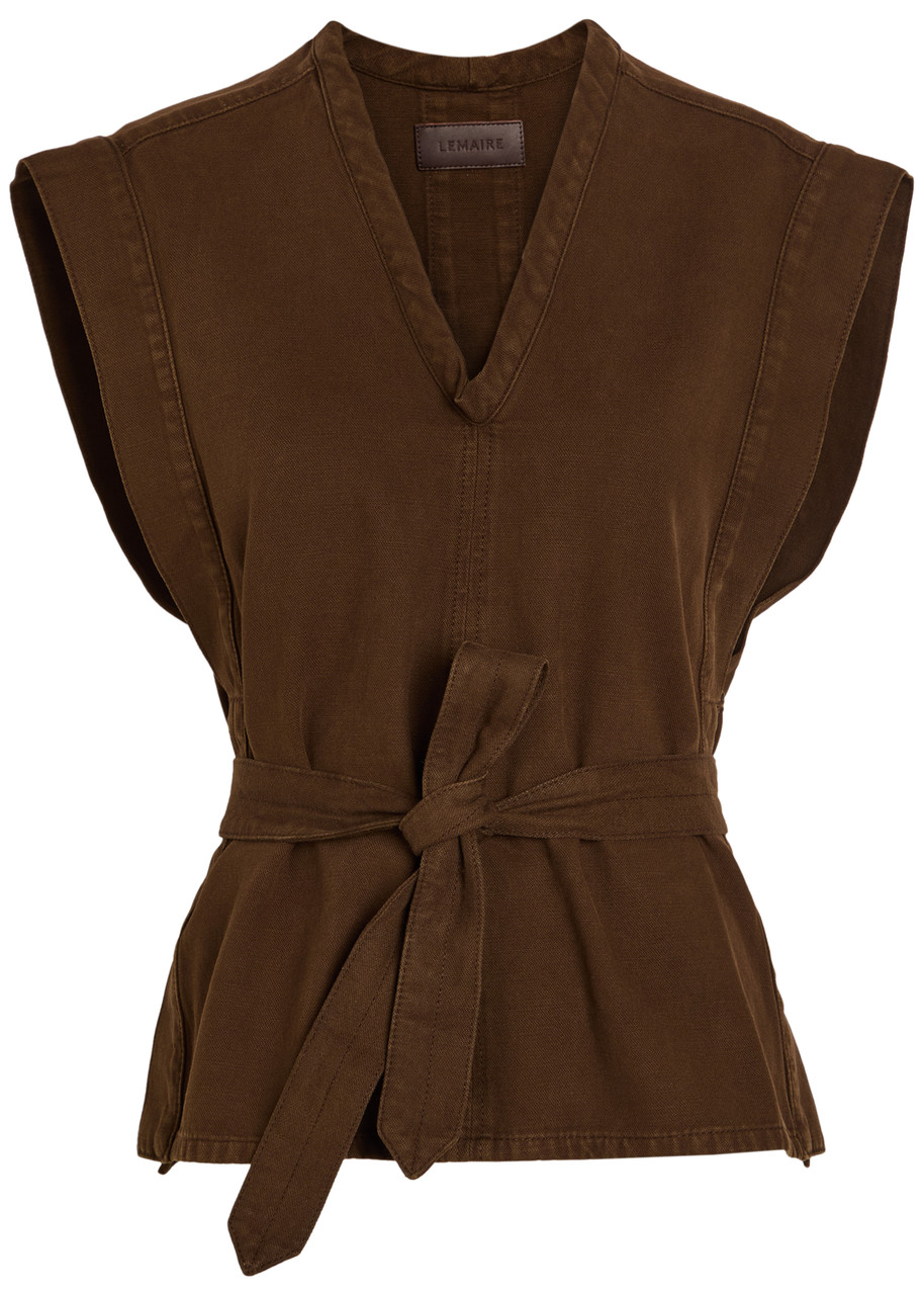 LEMAIRE Chasuble belted cotton-twill top | Harvey Nichols