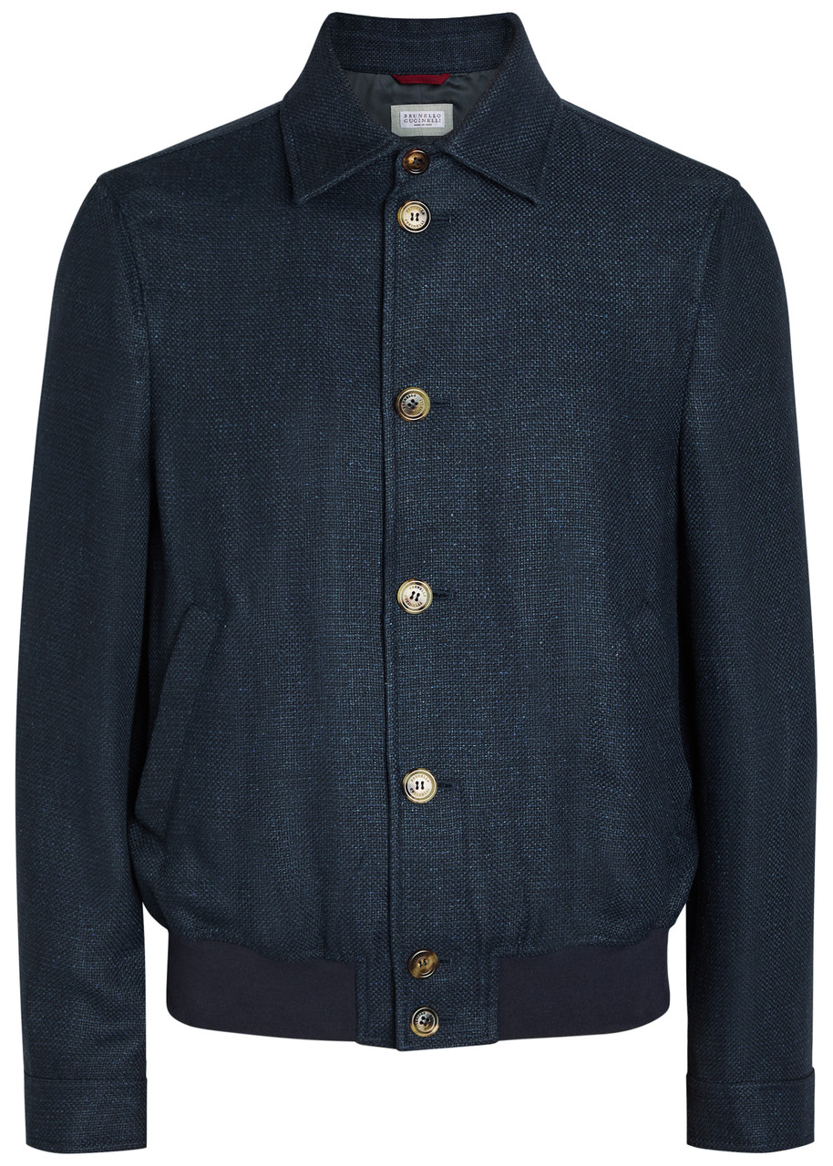 BRUNELLO CUCINELLI Silk and linen-blend jacket | Harvey Nichols