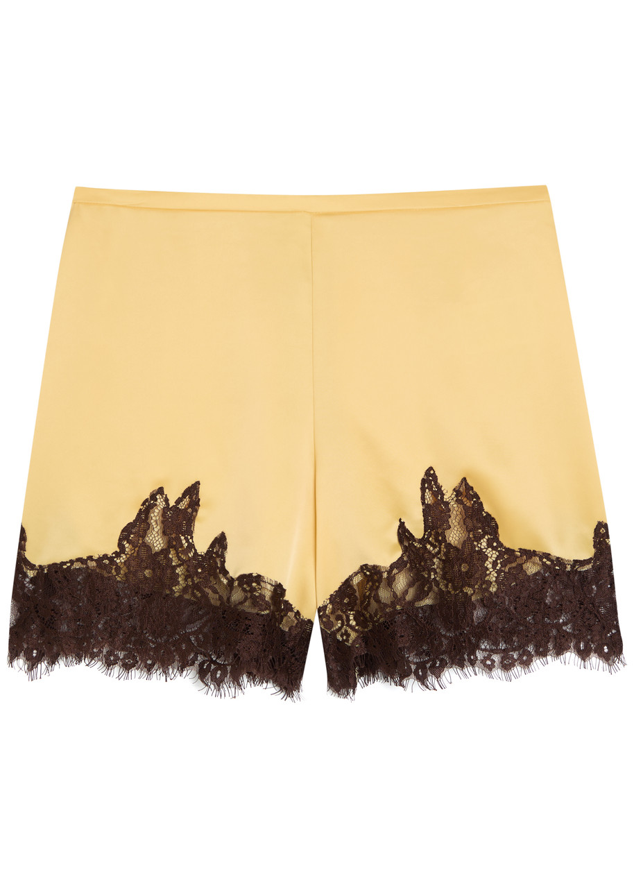 REFORMATION Fern lace-trim satin shorts | Harvey Nichols