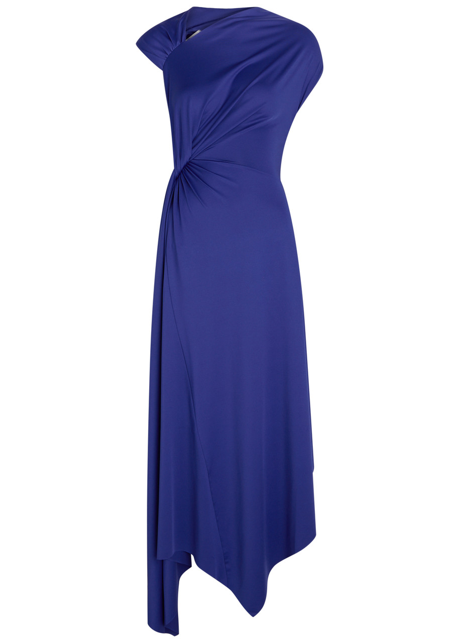 sachin and babi light blue dress VICTORIA BECKHAM Asymmetric stretch-jersey midi dress
