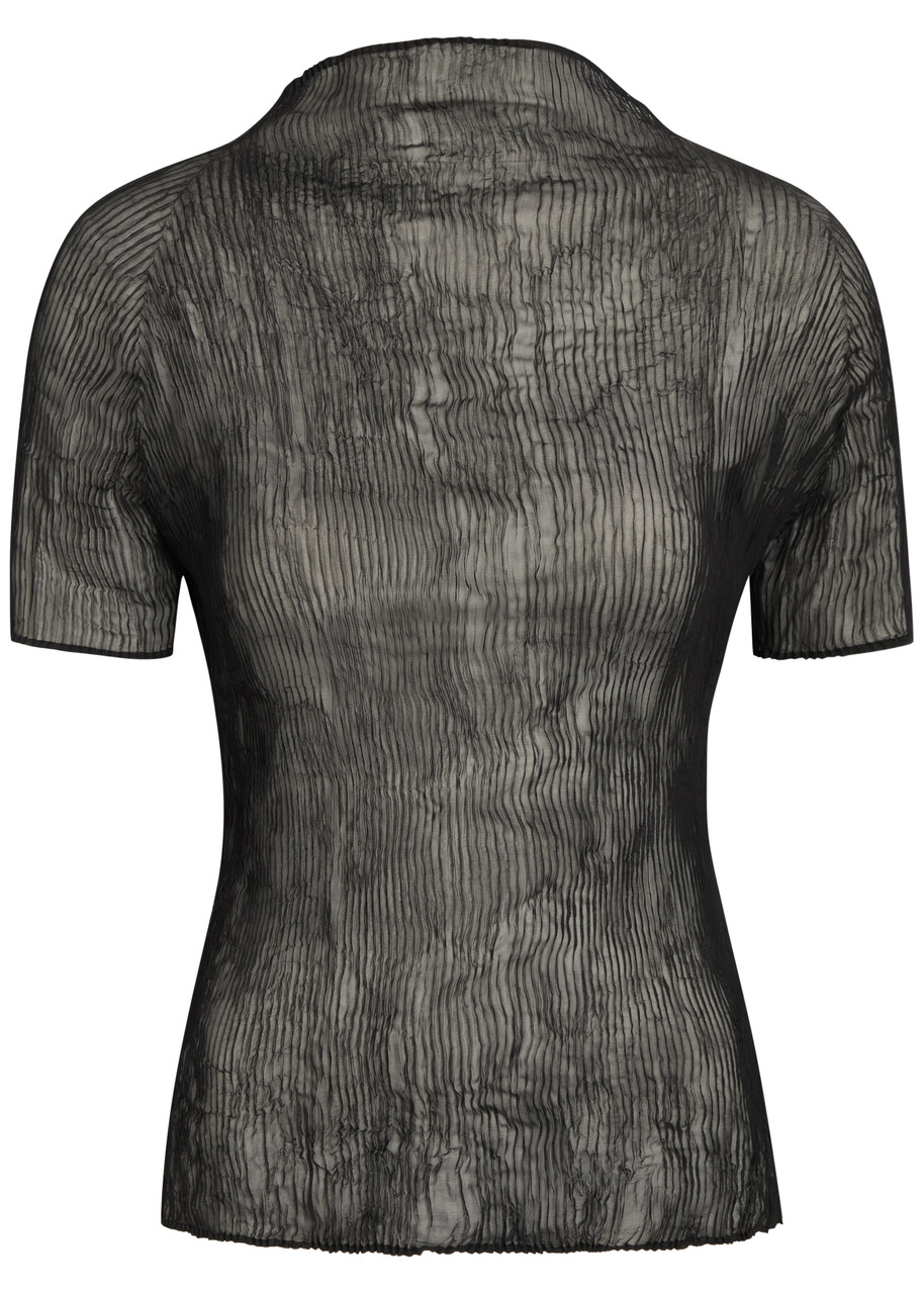 ISSEY MIYAKE Twist pleated semi-sheer chiffon top | Harvey Nichols