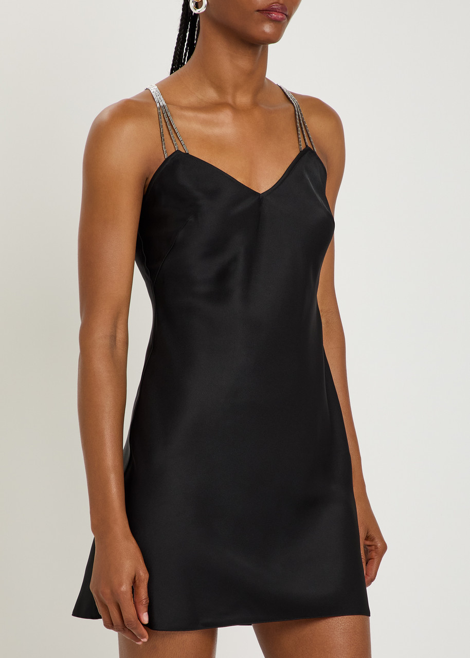 ANNA OCTOBER Ofelia embellished satin-crepe mini dress | Harvey Nichols