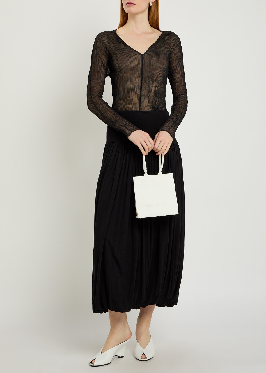ISSEY MIYAKE Twist V-neck semi-sheer chiffon top | Harvey Nichols