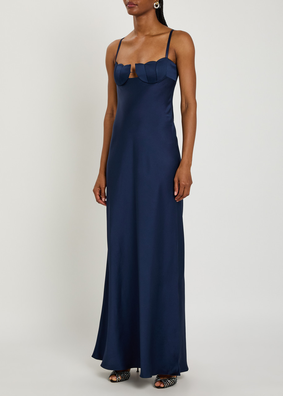 ANNA OCTOBER Tulip satin-crepe maxi dress | Harvey Nichols