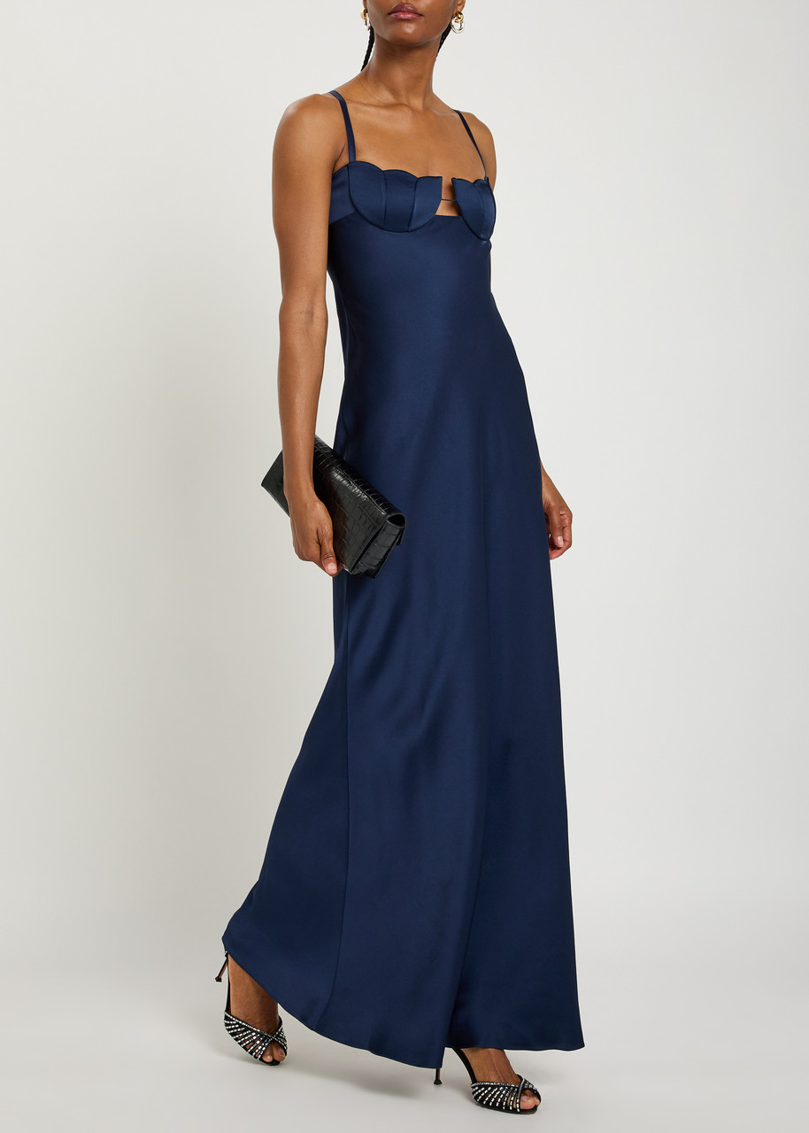 ANNA OCTOBER Tulip satin-crepe maxi dress | Harvey Nichols ANNA OCTOBER Tulip satin-crepe maxi dress | Harvey Nichols