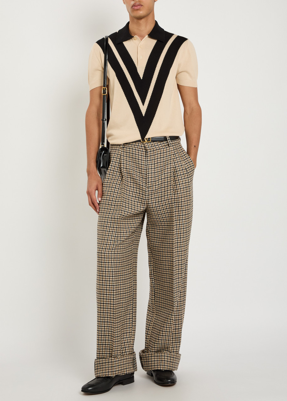 VALENTINO GARAVANI Vlogo-intarsia cotton polo shirt | Harvey Nichols
