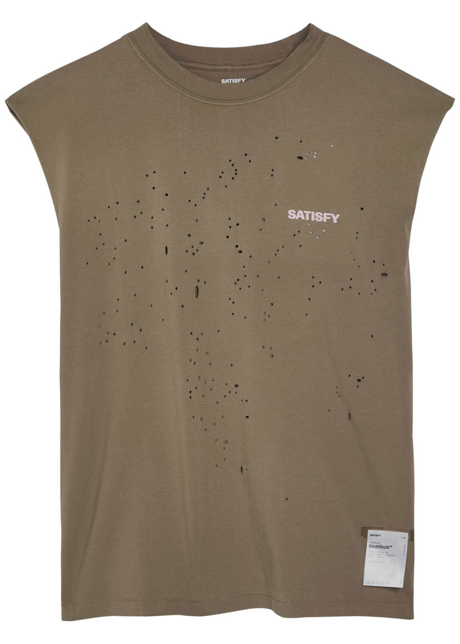 SATISFY MothTech™ Muscle distressed cotton T-shirt | Harvey Nichols