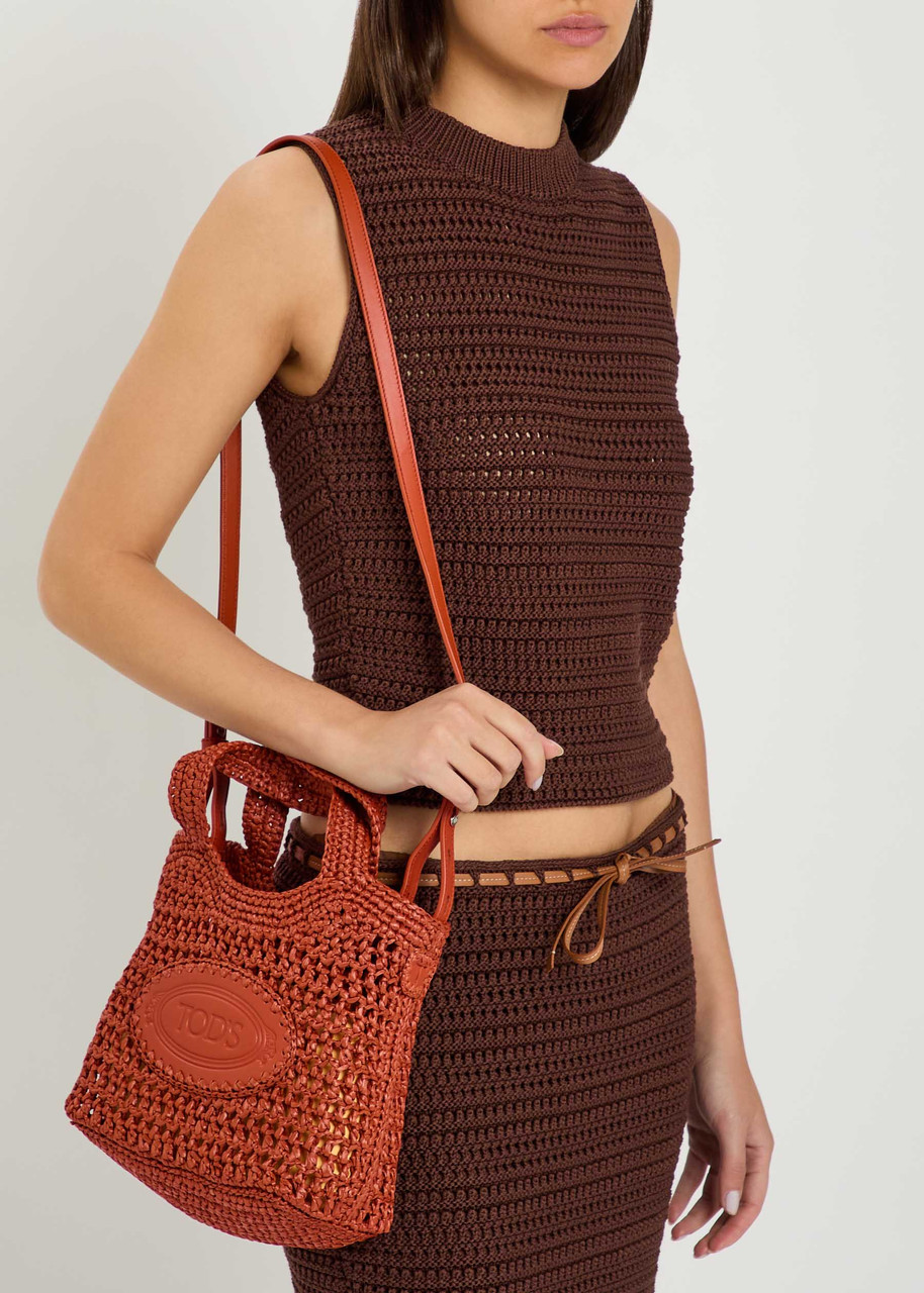 TODS Manici mini raffia top handle bag | Harvey Nichols
