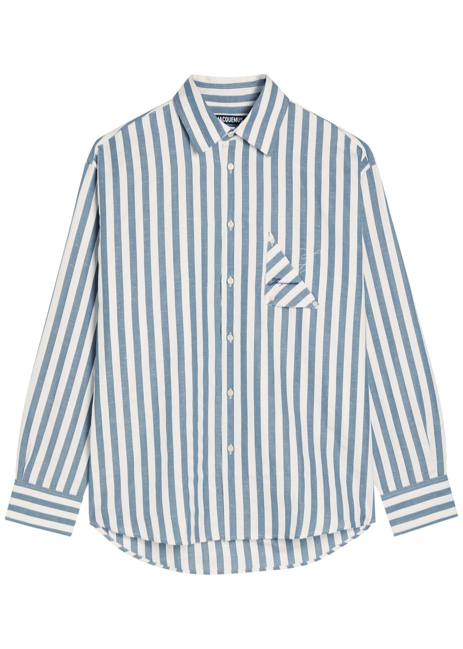 JACQUEMUS La Chemise Voilier striped cotton-blend shirt | Harvey