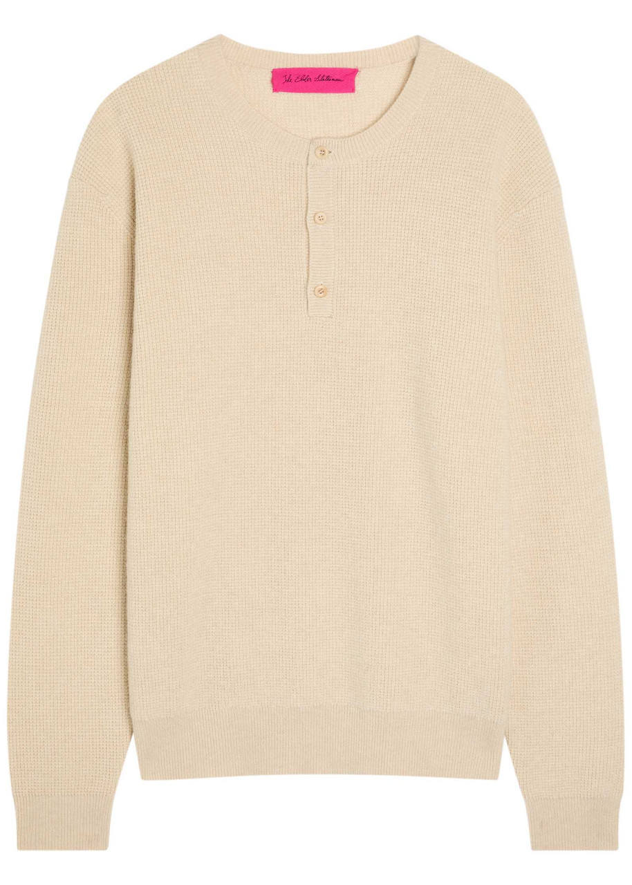 THE ELDER STATESMAN Waffle cashmere-knit henley jumper | Harvey