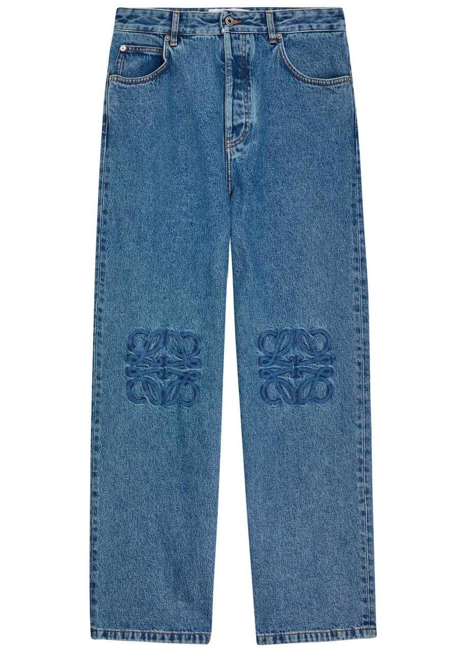 LOEWE Anagram-embroidered baggy jeans | Harvey Nichols