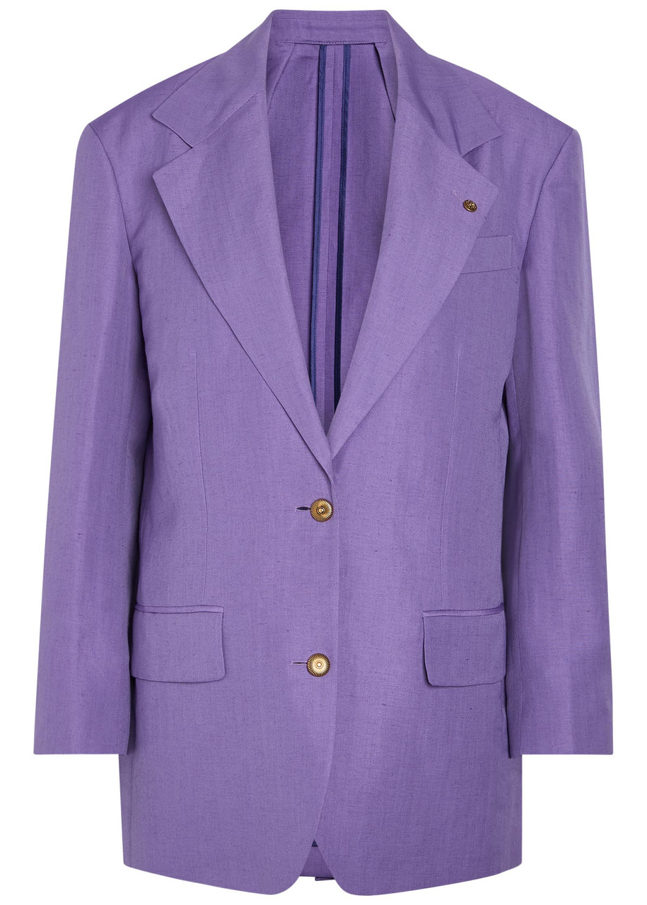 VERSACE Wool and linen-blend blazer | Harvey Nichols