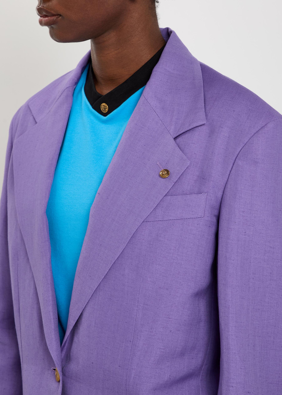 VERSACE Wool and linen-blend blazer | Harvey Nichols