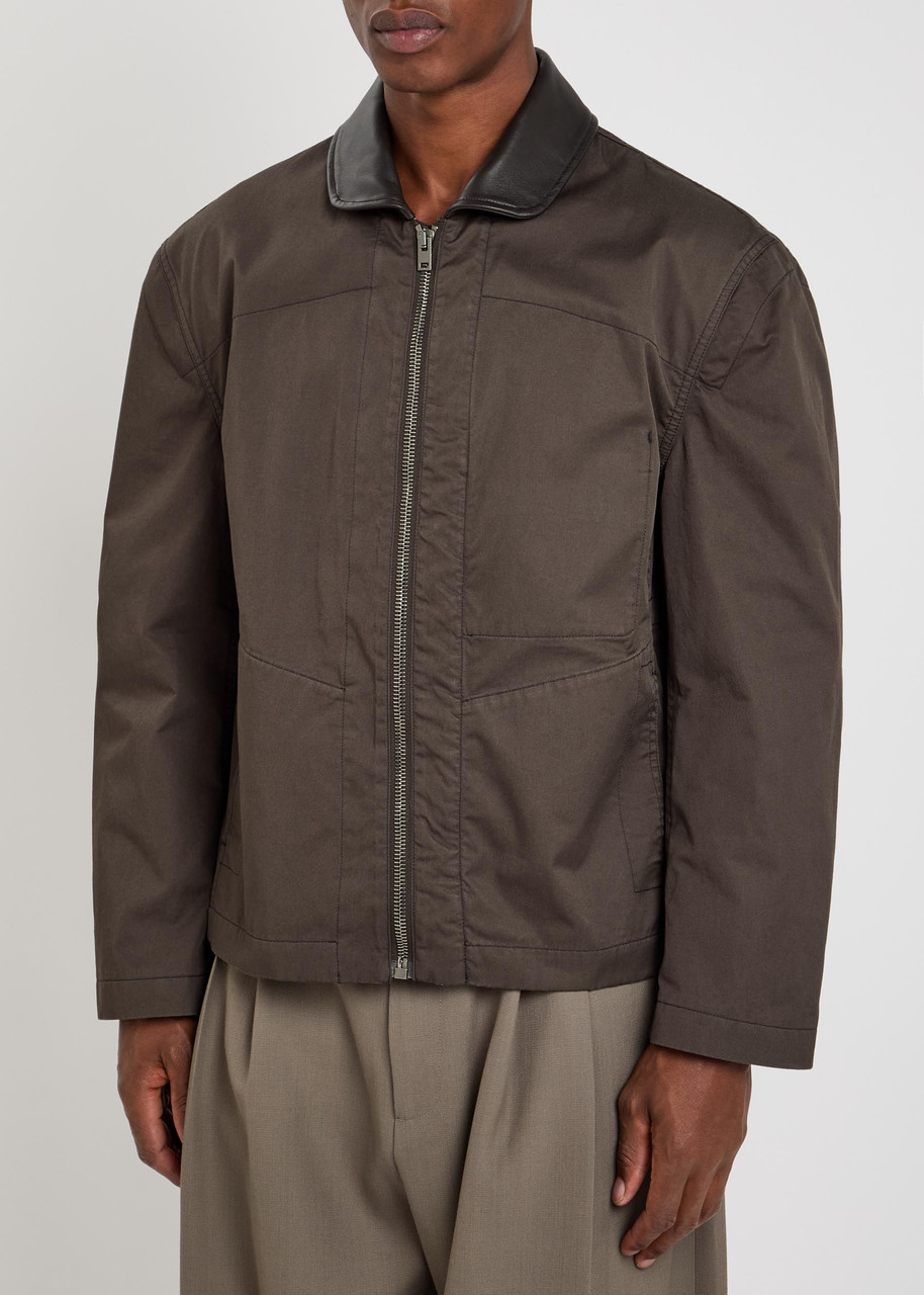 LEMAIRE Leather-collar cotton jacket | Harvey Nichols