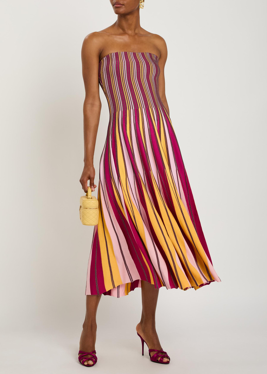 SIMKHAI Soleil striped knit midi dress | Harvey Nichols SIMKHAI Soleil striped knit midi dress | Harvey Nichols