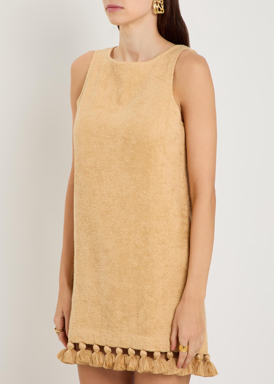cap d'antibes tasseled cotton-terry mini dress Cap d'Antibes Tasseled Cotton-terry Mini Dress | Women's
