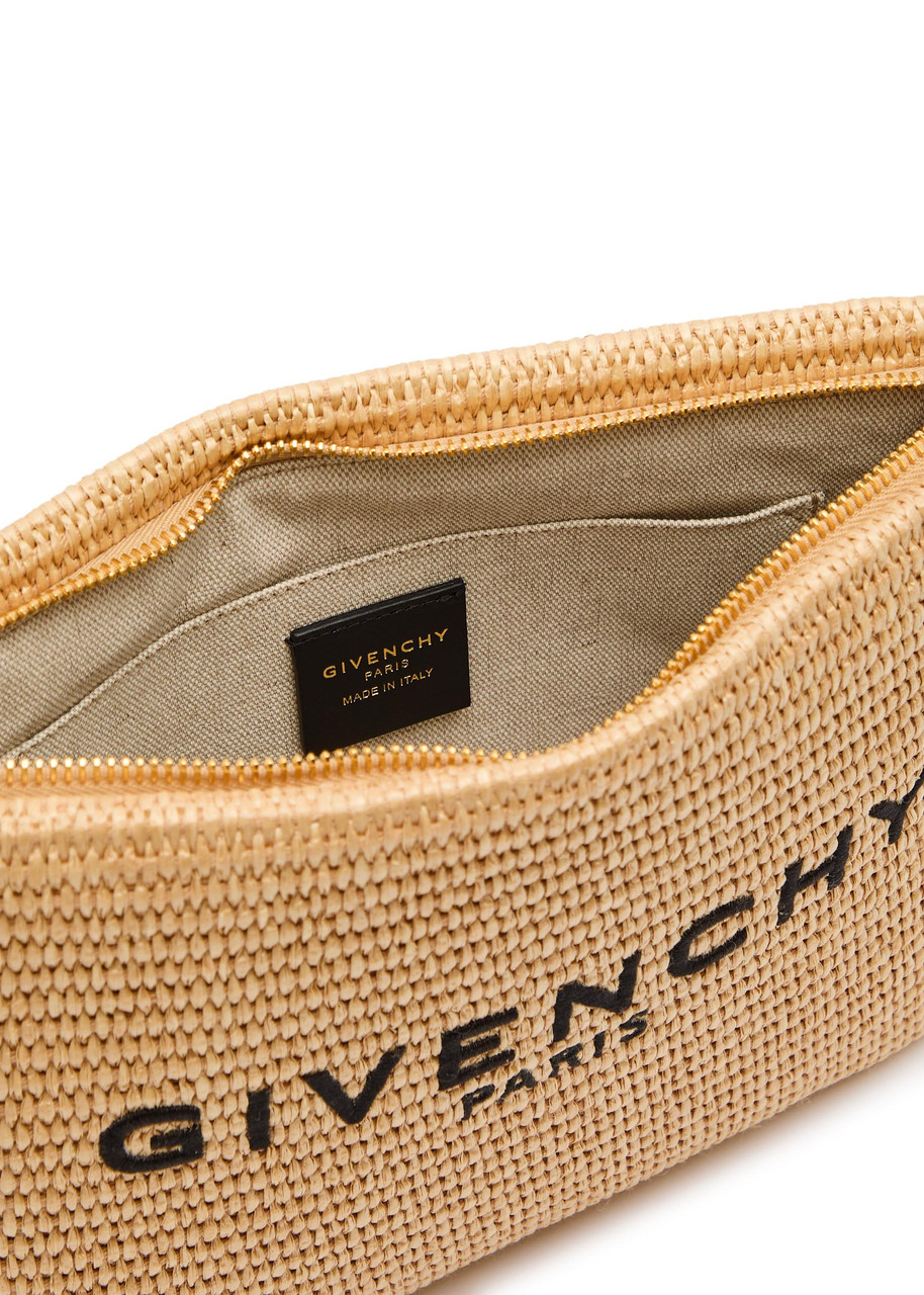 GIVENCHY Logo-embroidered raffia pouch | Harvey Nichols