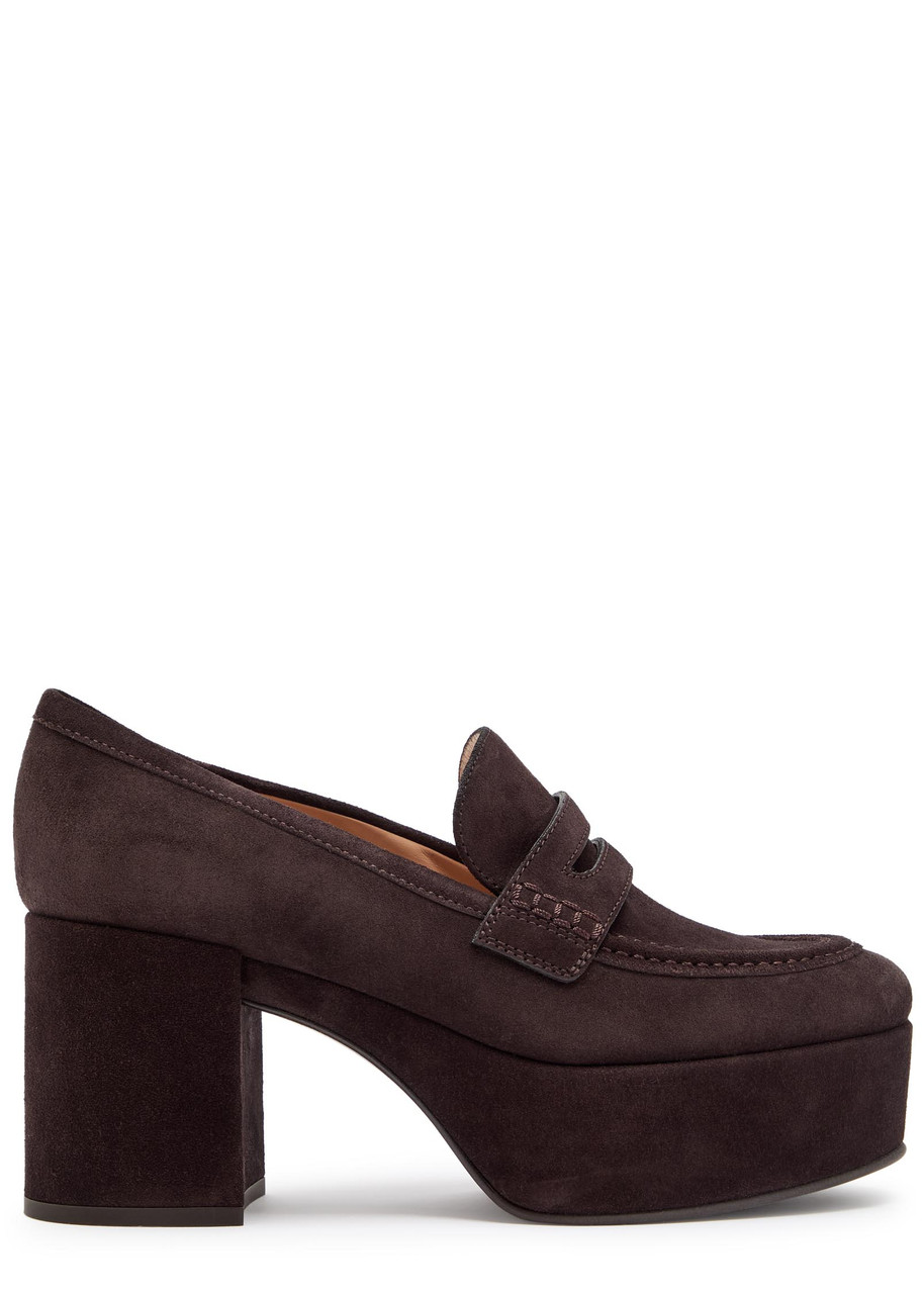 GIANVITO ROSSI Jenna 75 platform suede pumps | Harvey Nichols