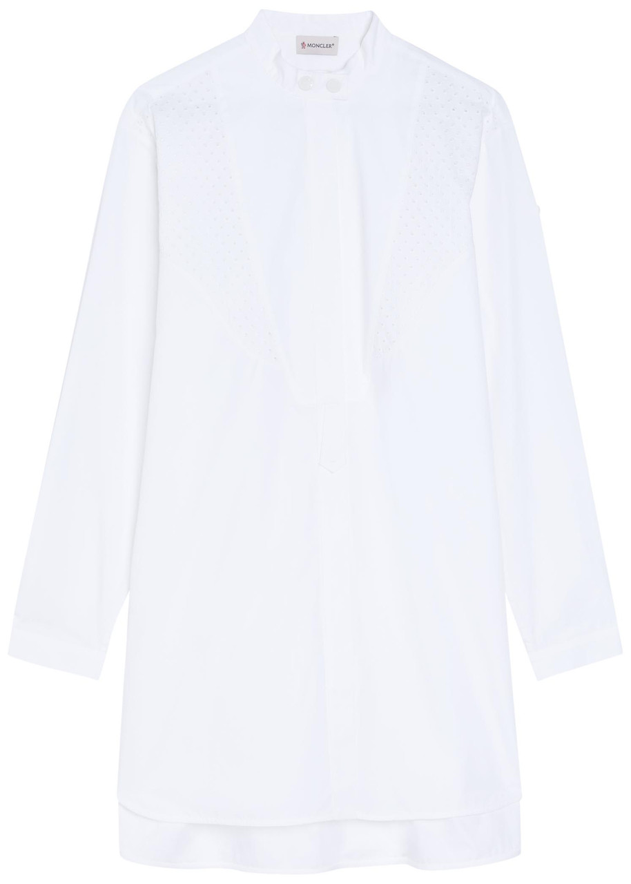 MONCLER Embroidered cotton-poplin shirt | Harvey Nichols