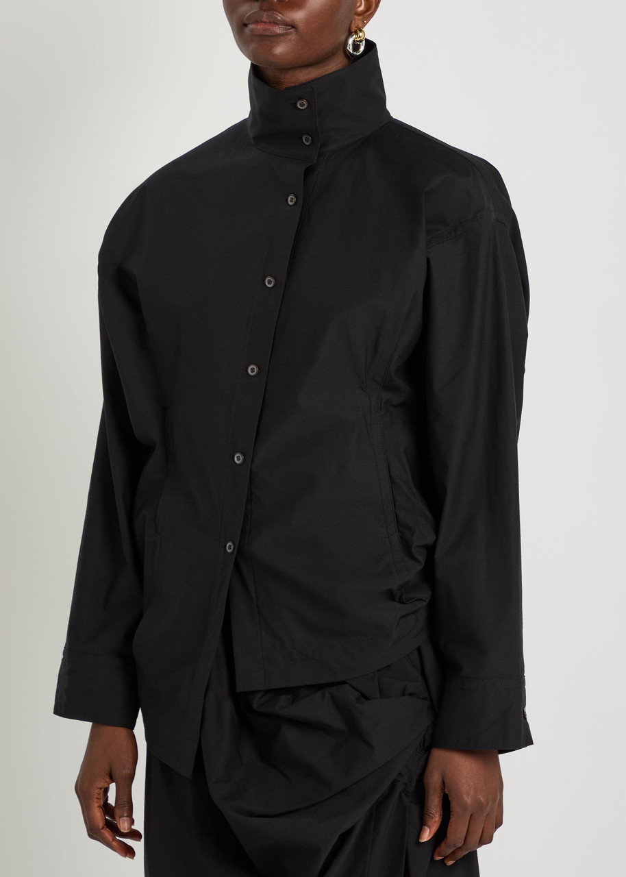 ISSEY MIYAKE Twisted draped cotton-blend shirt | Harvey Nichols