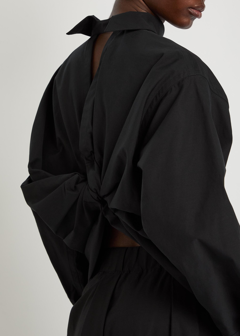 ISSEY MIYAKE Twisted draped cotton-blend shirt | Harvey Nichols