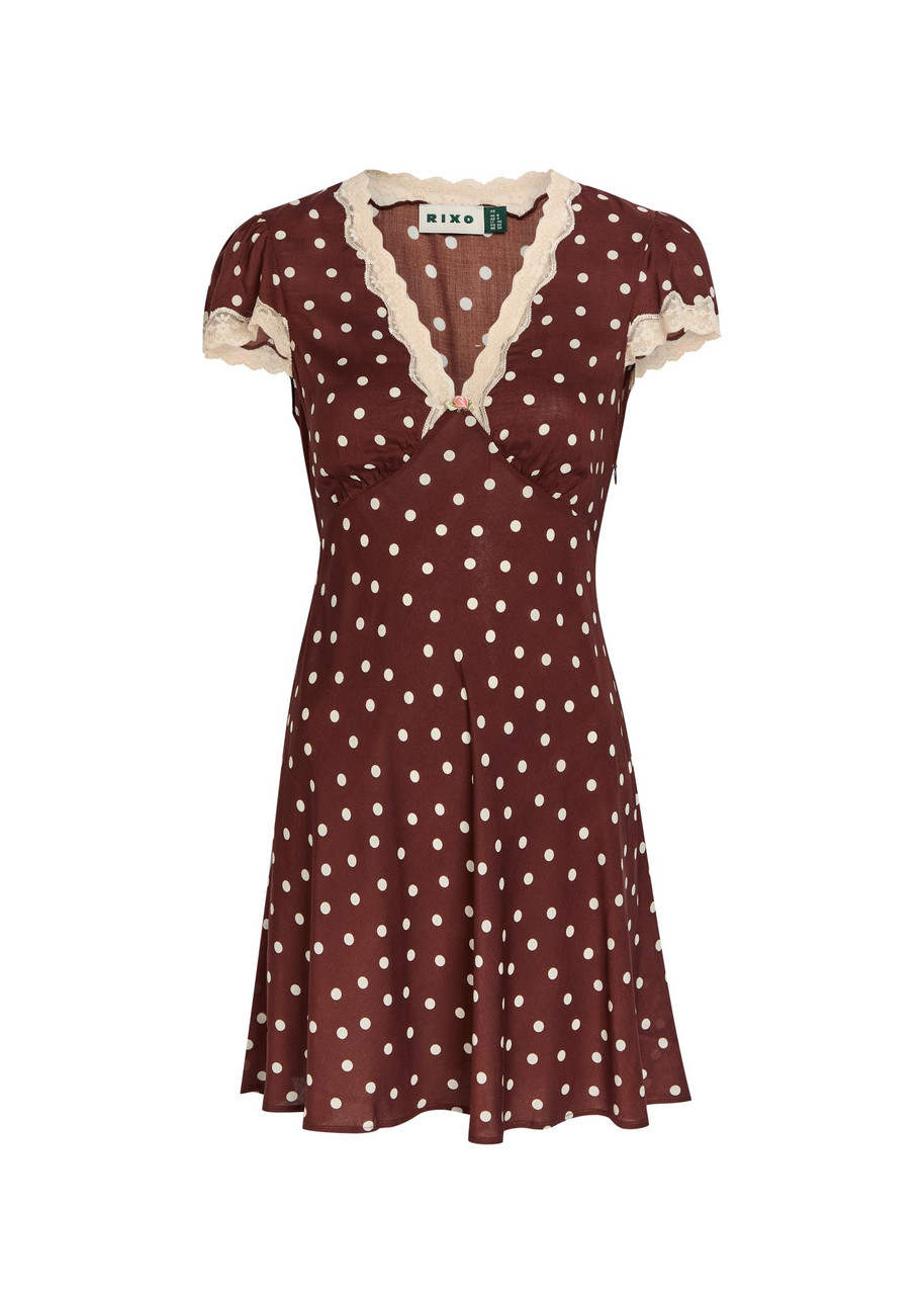 RIXO Cely polka dot crepe de chine mini dress | Harvey Nichols