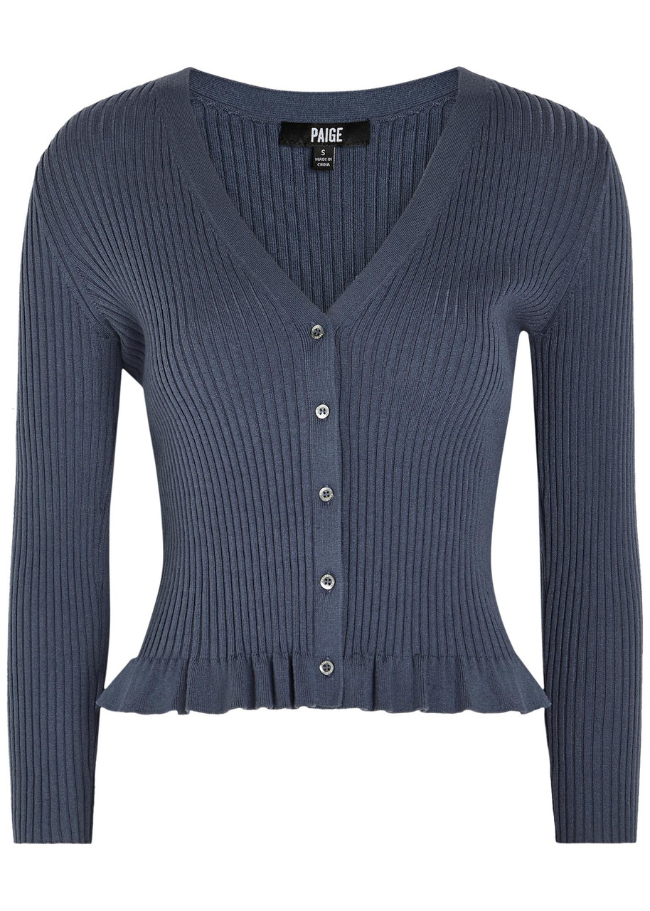 PAIGE Royce frill cotton-blend cardigan | Harvey Nichols