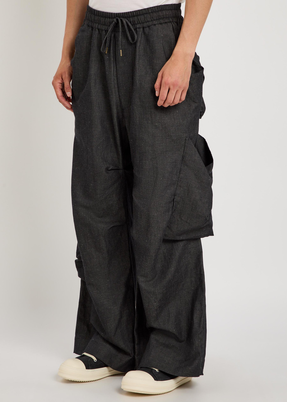 VIVIENNE WESTWOOD Achilles draped wide-leg cotton-blend cargo
