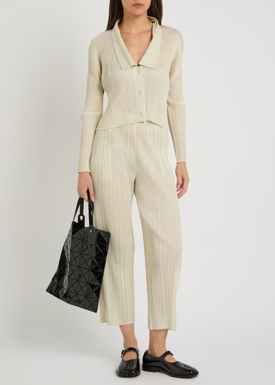 mysアイボリー PLEATS PLEASE ISSEY MIYAKE Pleated woven cardigan | Harvey Nichols