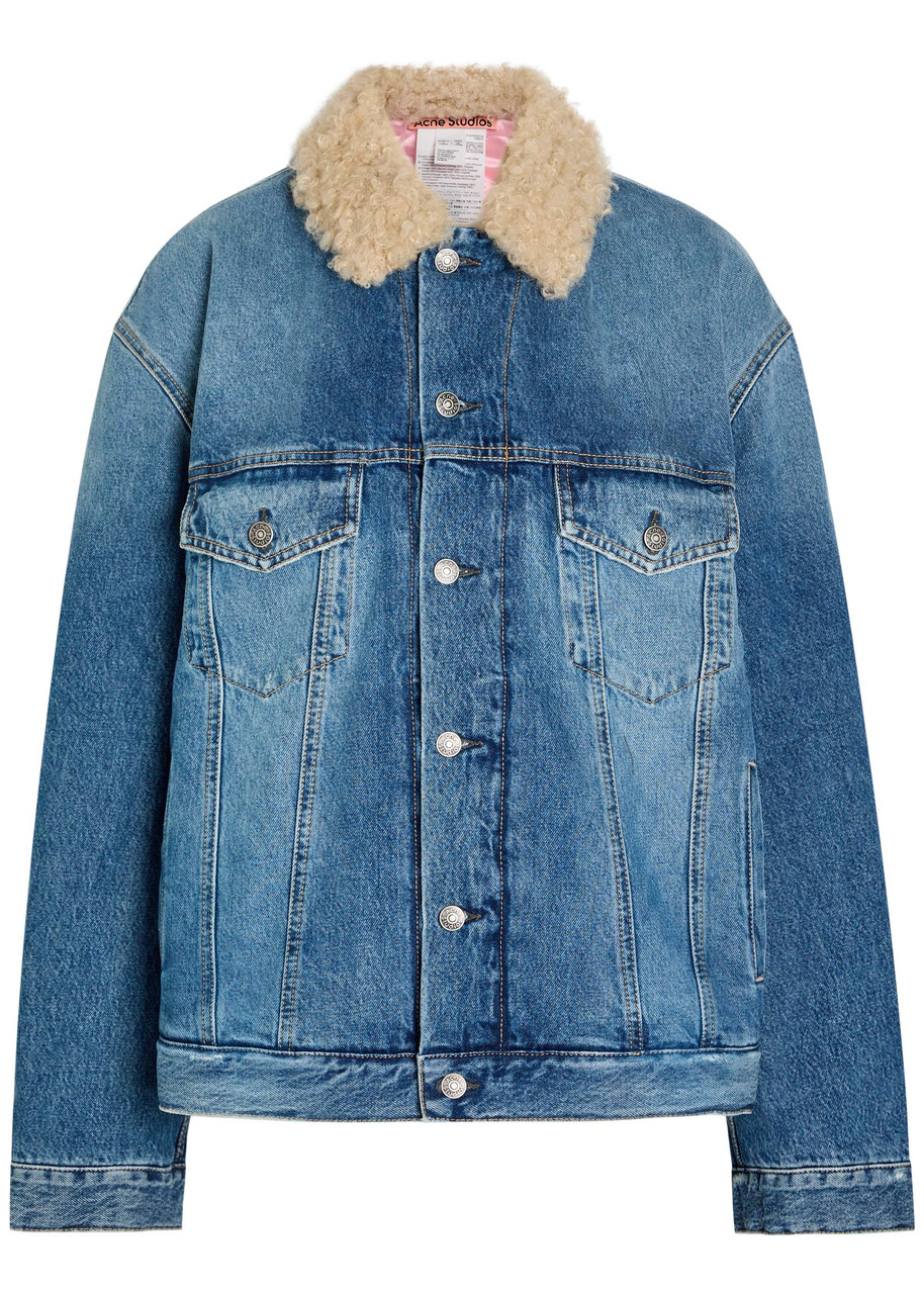 ACNE STUDIOS Quilted faux shearling and denim jacket | Harvey Nichols