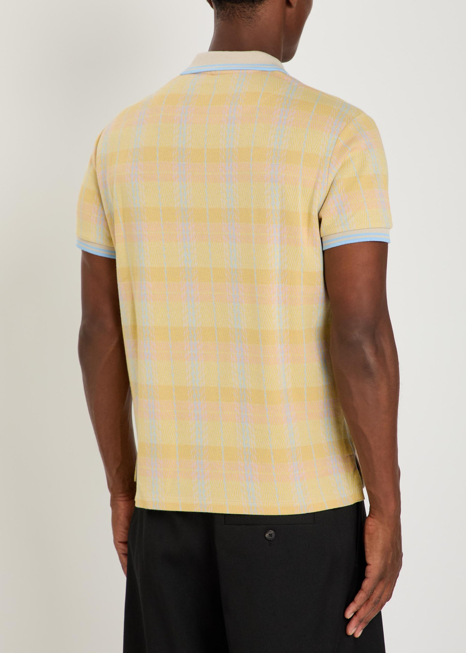 VIVIENNE WESTWOOD Logo-embroidered herringbone cotton polo shirt
